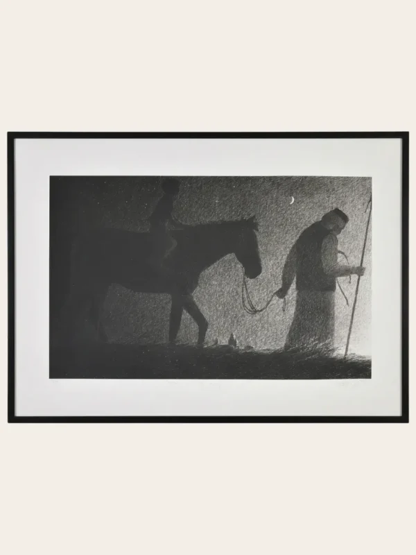Dmitry Sandjiev Woman Walking Away original lithograph 1981 Widow of Shepherd series West 23 art gallery India