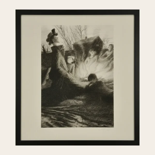 Evening Song original lithograph edition 4 of 75 signed American Tonalist nocturnal West 23 art gallery India