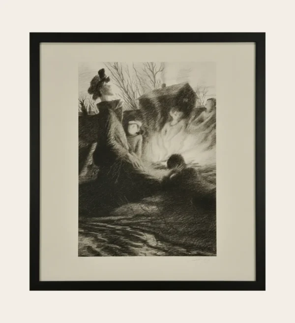 Evening Song original lithograph edition 4 of 75 signed American Tonalist nocturnal West 23 art gallery India