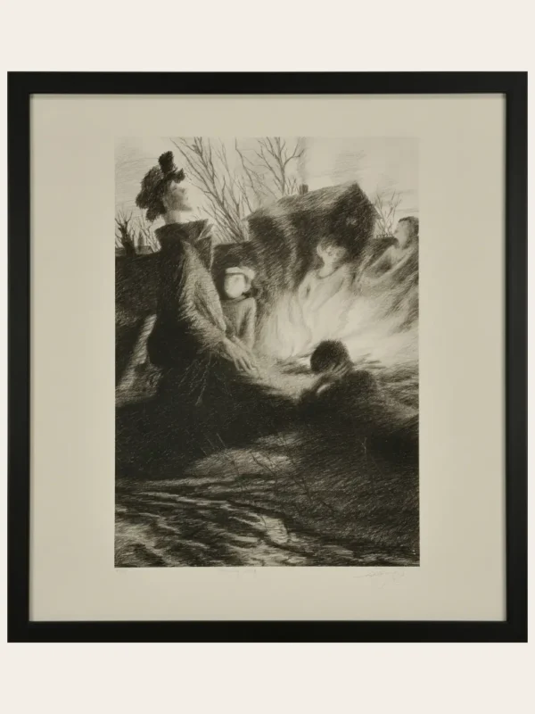 Evening Song original lithograph edition 4 of 75 signed American Tonalist nocturnal West 23 art gallery India