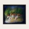 M Fandrup Village in the Hills original pastel painting 1989 European expressionist unique artwork West 23 gallery India